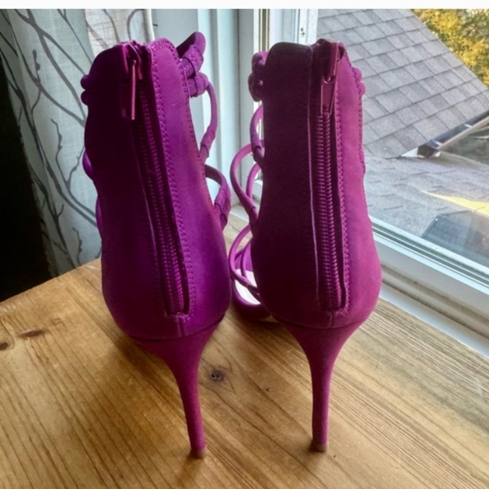 Steve Madden Fuchsia Multi-Strap Stiletto Sandals - Picture 2 of 4